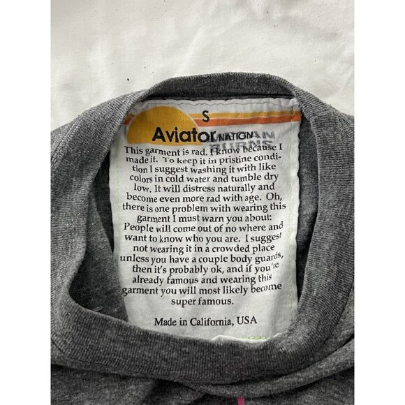 Aviator Nation Gray Lightning Bolt Short Sleeve T Shirt Size Small - Picture 11 of 13